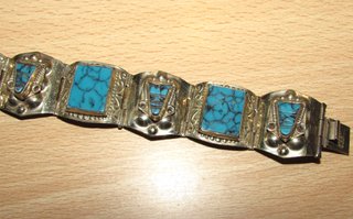 Pulsera brazalete vintage México Méjico turquesa