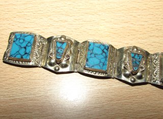 Pulsera brazalete vintage México Méjico turquesa