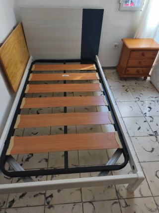 Cama 105 cm Metal y Madera