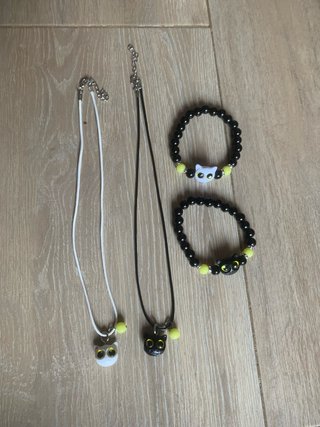 Collar y pulsera gato