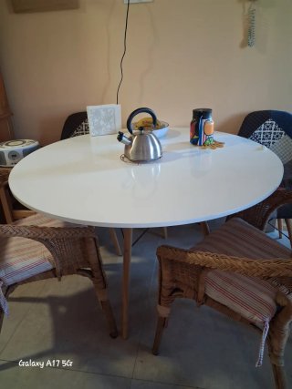 Mesa redonda blanca 120cm