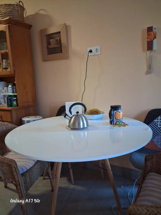 Mesa redonda blanca 120cm