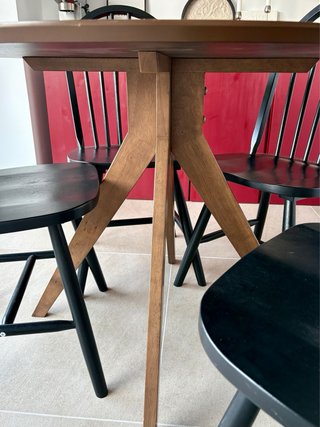 Mesa redonda de madera 100cm