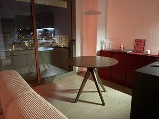 Mesa redonda de madera 100cm