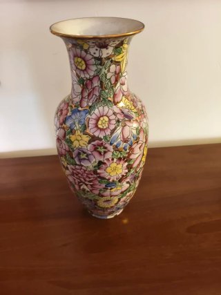Jarrón vinatage porcelana china mil flores