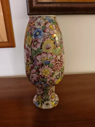 Jarrón vinatage porcelana china mil flores