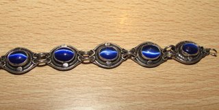 Conjunto pulsera brazalete colgante azul plata 925