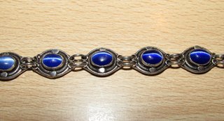 Conjunto pulsera brazalete colgante azul plata 925