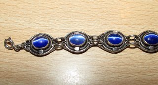 Conjunto pulsera brazalete colgante azul plata 925