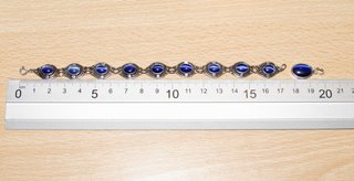 Conjunto pulsera brazalete colgante azul plata 925