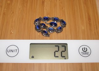 Conjunto pulsera brazalete colgante azul plata 925