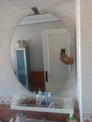 Mueble baño blanco 60x50 con lavabo y espejo