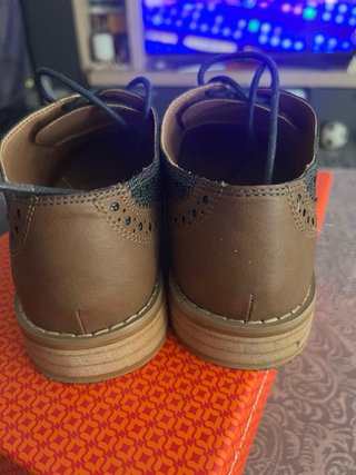 Zapatos Brogue Mujer Azul Marrón Dorado
