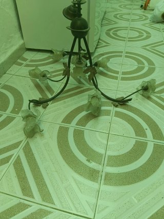 Lámpara de techo metal y cristal