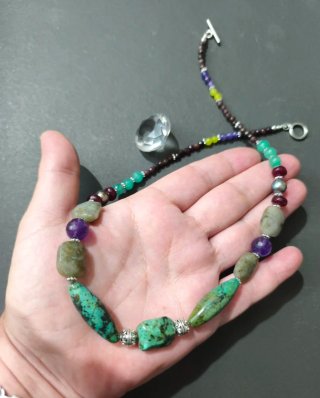 Collar Multicolor Piedras Naturales