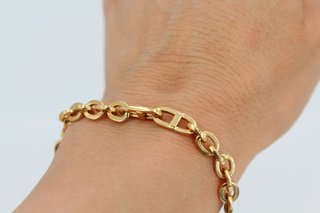 Pulsera Oro 18k Eslabones Gruesa Mujer.R:00084.