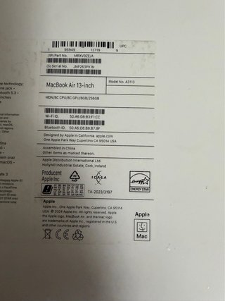MacBook Air M3 13” 2024 medianoche Nuevo