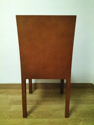 Conjunto de seis sillas. Polipiel y Madera Marrón/