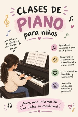 Clases particulares de piano para niños