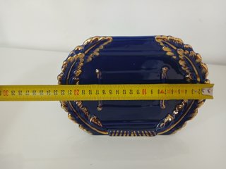 Supporto Targa Ceramica Blu Cobalto Oro