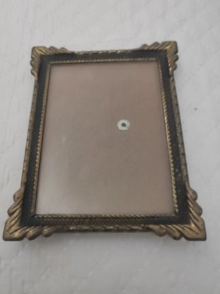 Dúo Portarretratos Latón Dorado Envejecido