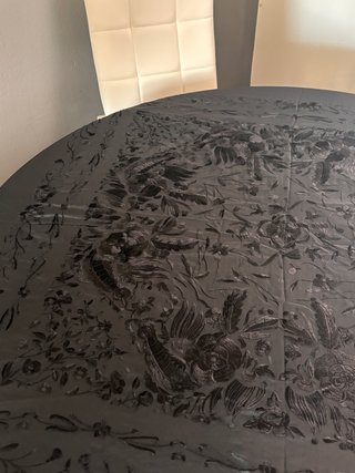 Mantón de Manila Seda Negro 1.5m