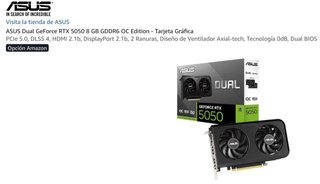 ASUS Dual RTX 5050 8GB GDDR6 OC Tarjeta Gráfica