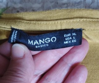 Camiseta Mango Talla XL mostaza