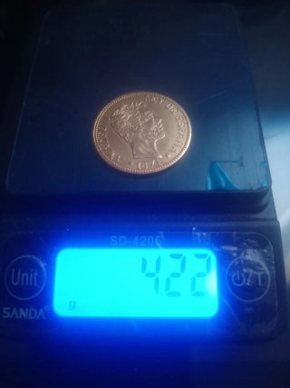Moneda 25 Pesetas 1871 Amadeo I Rey