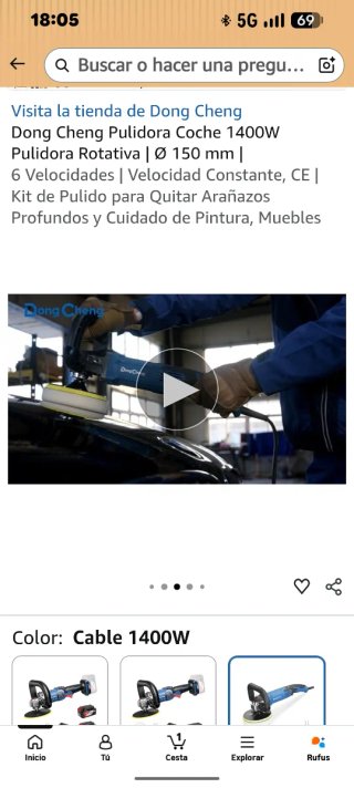 Pulidora Dong Cheng Azul y Negra