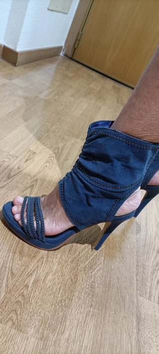 Zapatos Tacón Marypaz Azul Talla 37