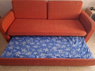 Sofá Cama Naranja Tela