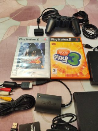 Consola PlayStation 2 Negra dos juegos  accesorios