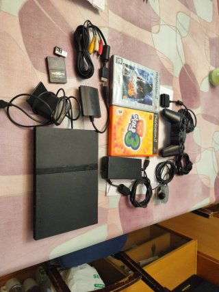 Consola PlayStation 2 Negra dos juegos  accesorios