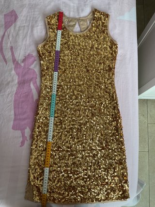 Vestido lentejuelas dorado