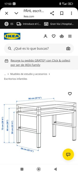 Escritorio Ikea PHAL Blanco + Silla orfjall