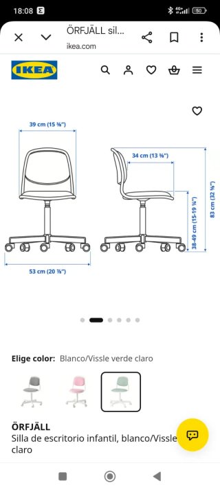 Escritorio Ikea PHAL Blanco + Silla orfjall