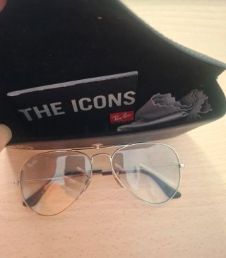 Occhiali Ray-Ban Aviator Argento e Marrone