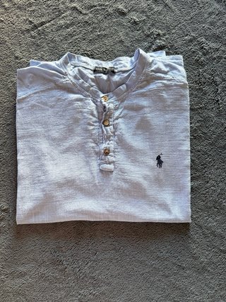 Camisa Lino Ralph Lauren Azul