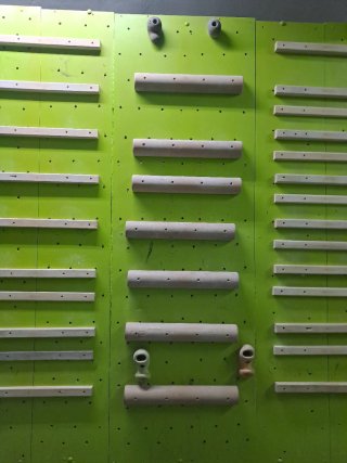Campus de escalada verde