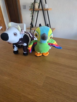 Peluches La Granja de Zenón Vaca y Loro