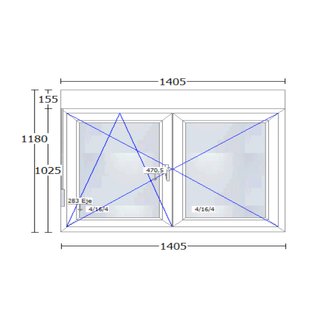 2 Ventanas PVC CORTIZO 140,5 x 118 NUEVAS