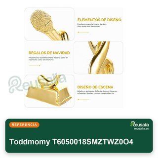 Toddmomy trofeo micrófono dorado niños