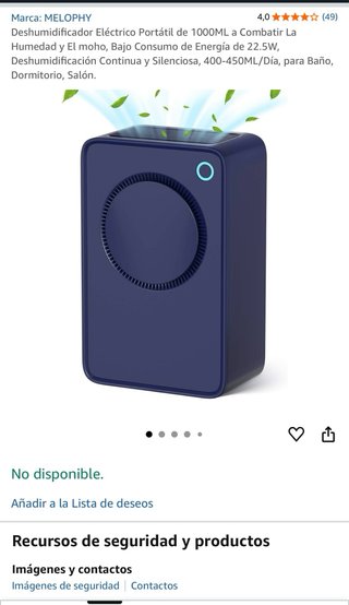 Deshumidificador Eléctrico Portátil 1000ML