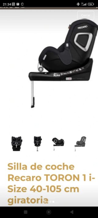 Silla Coche RECARO Zero I Giratoria