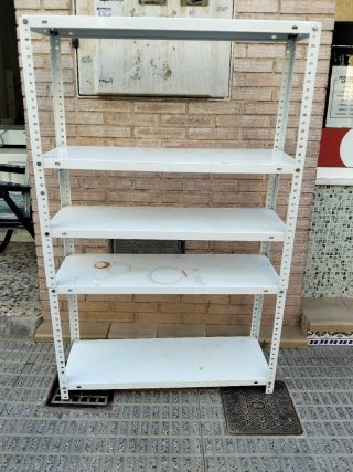 Estantería metálica blanca 5 baldas