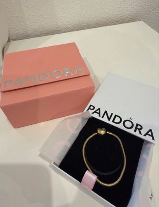 Pulsera Pandora Clásica Corazón Dorado
