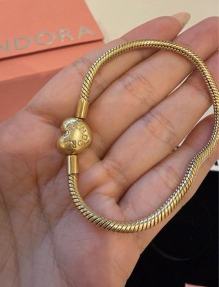 Pulsera Pandora Clásica Corazón Dorado