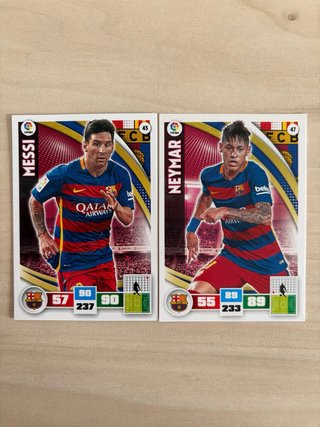 Messi y Neymar FCB Adrenalyn 2015-16.