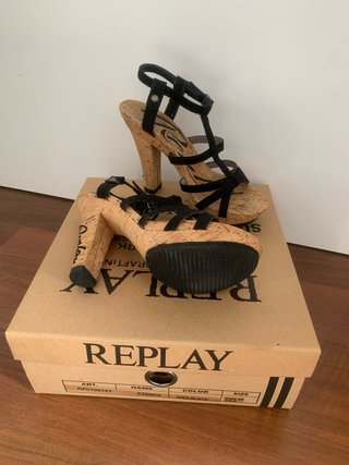 Sandalias Replay Negras Talla 36, tapas nuevas